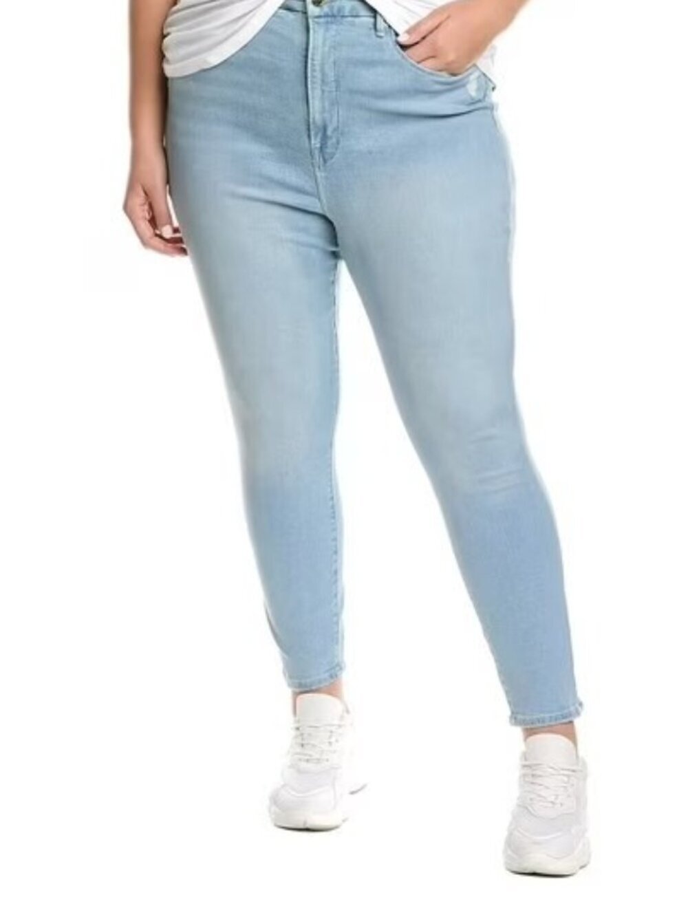 GOOD AMERICAN womens Good Waist Blue Crop Jean, 22, Blue NWT